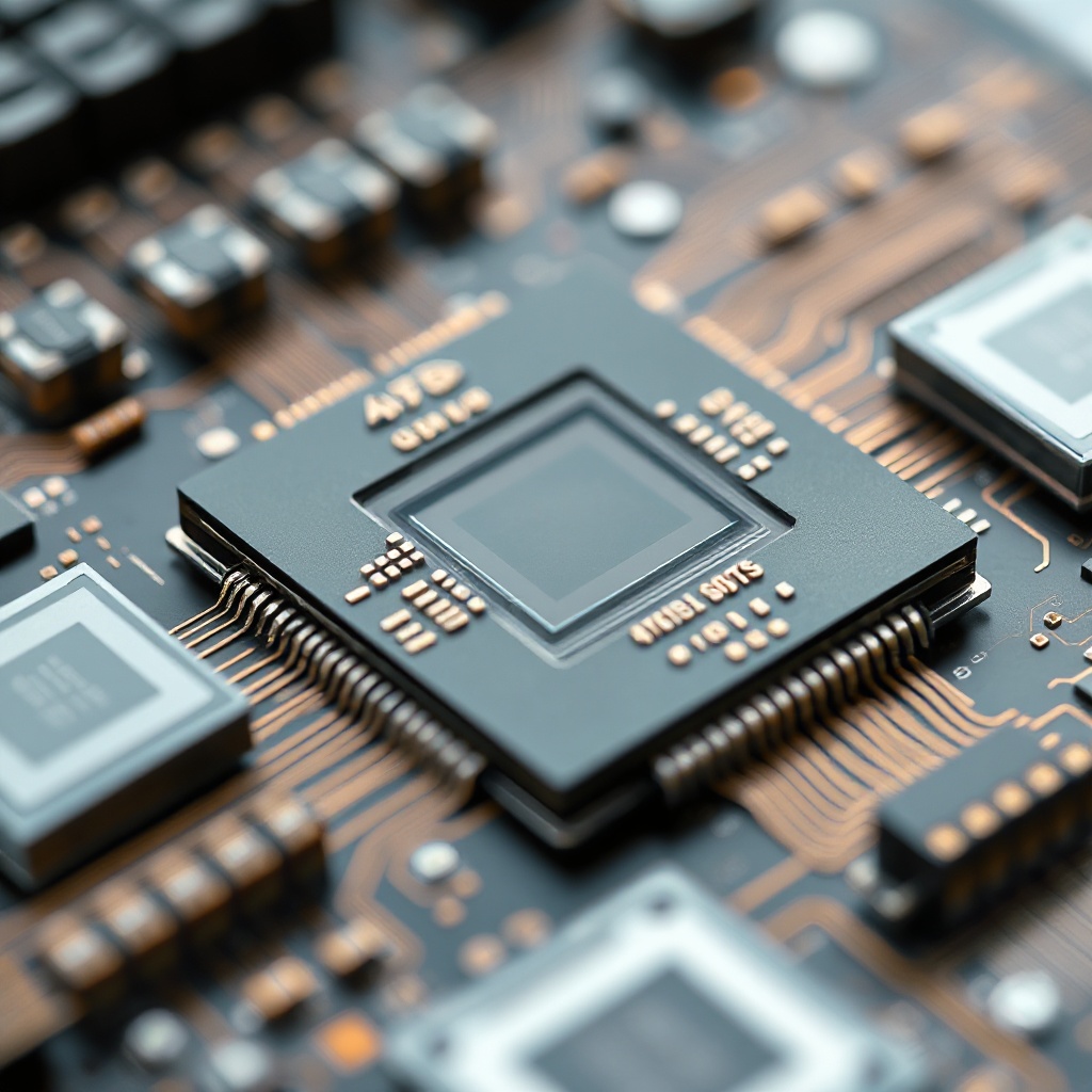 A close-up macro photograph of a complex modern processor chip with visible multi-die assembly and 3D architecture, showing the intricate layering and connections that make SDC detection challenging
