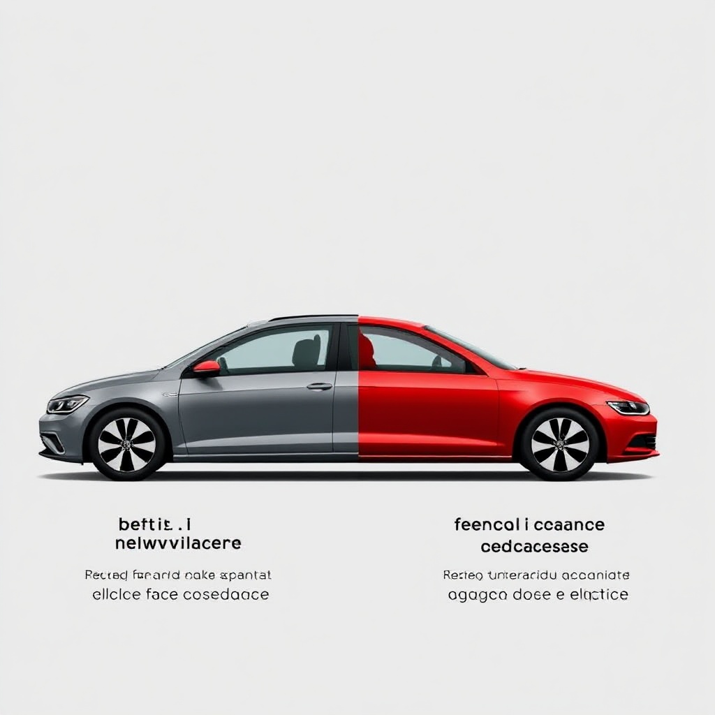 A side-by-side comparison showing two Volkswagen vehicles based on the SSP platform - one purely electric model (like the future electric Golf) and one with the range extender technology, with a subtle visual indication of the technology difference while maintaining the same overall design language.